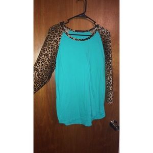 Crazy train leopard baseball tee